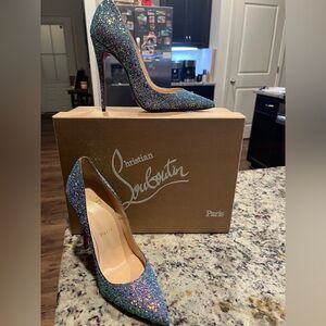 Christian Louboutin Glitter Heels - Blue and Green